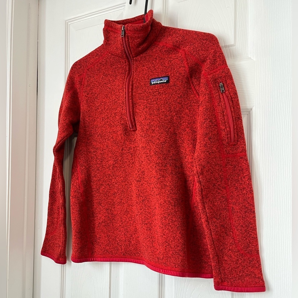 Patagonia Fleece Quarter Zip Red Women's Small - Picture 7 of 7